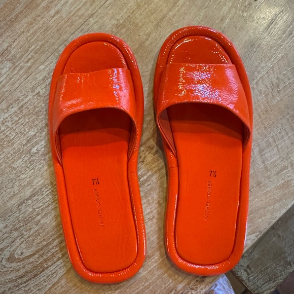 Rachel Comey Glossy Orange Slides - Picture 1 of 4